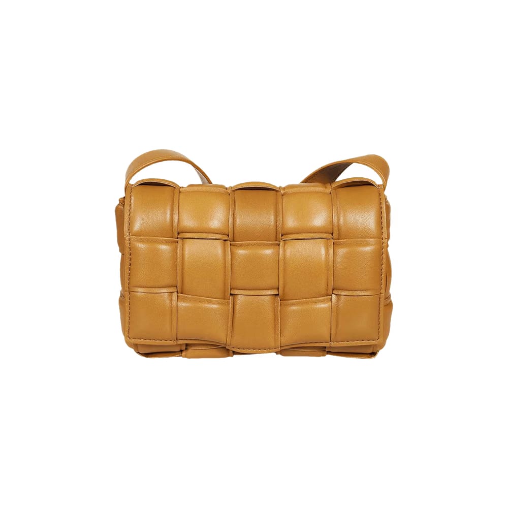 Bottega Veneta Small Cassette Shoulder Bag Camel/Gold