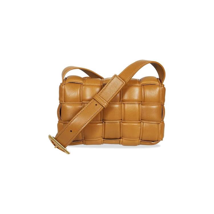 Bottega Veneta Small Cassette Shoulder Bag Camel/Gold