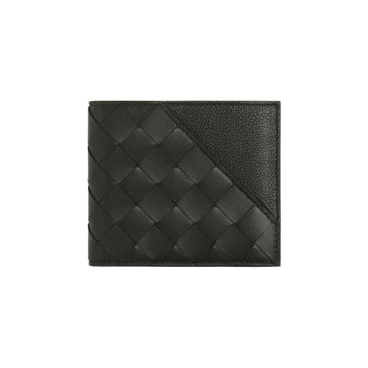 Bottega Veneta Leather Wallet Dark Green/Silver