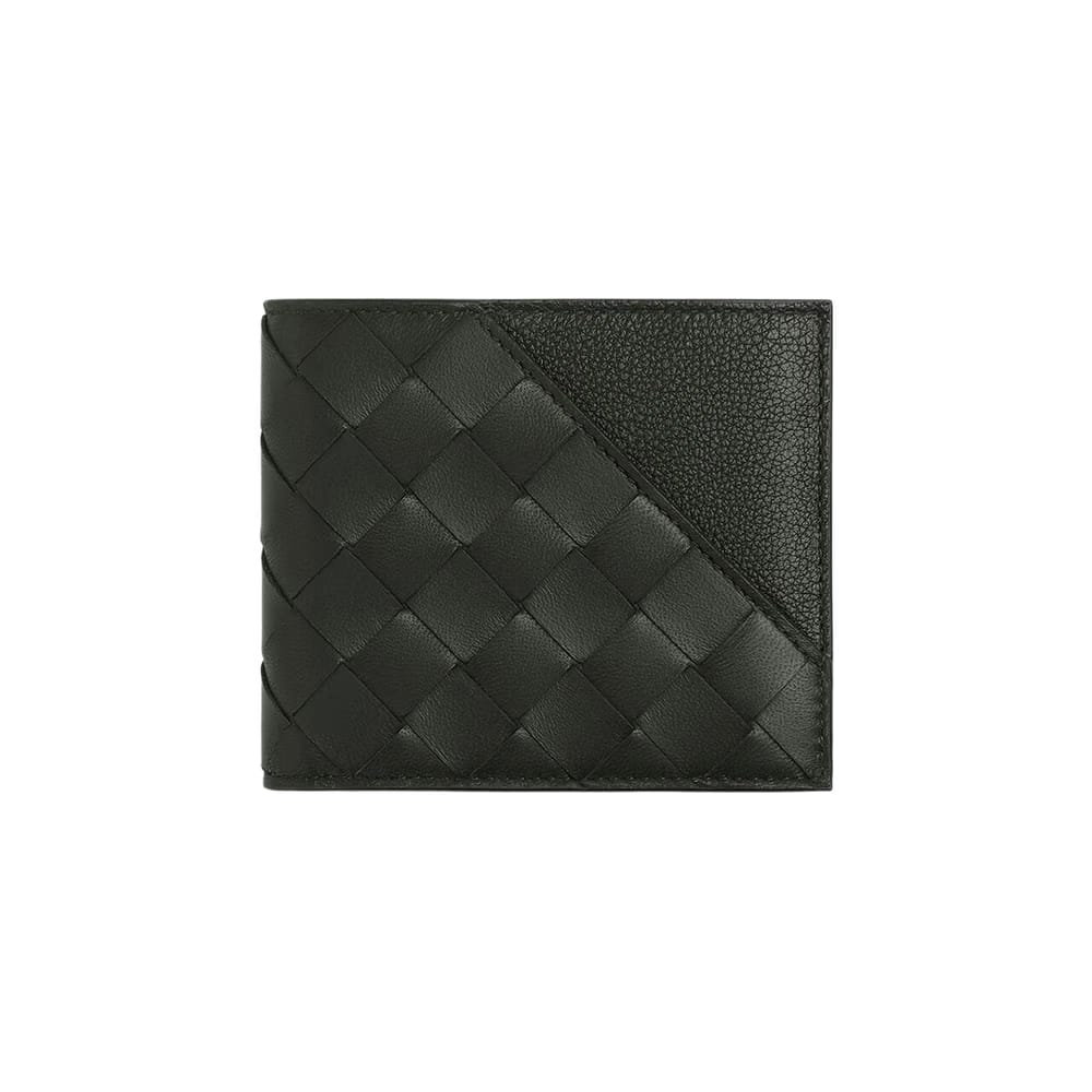 Bottega Veneta Leather Wallet Dark Green/Silver