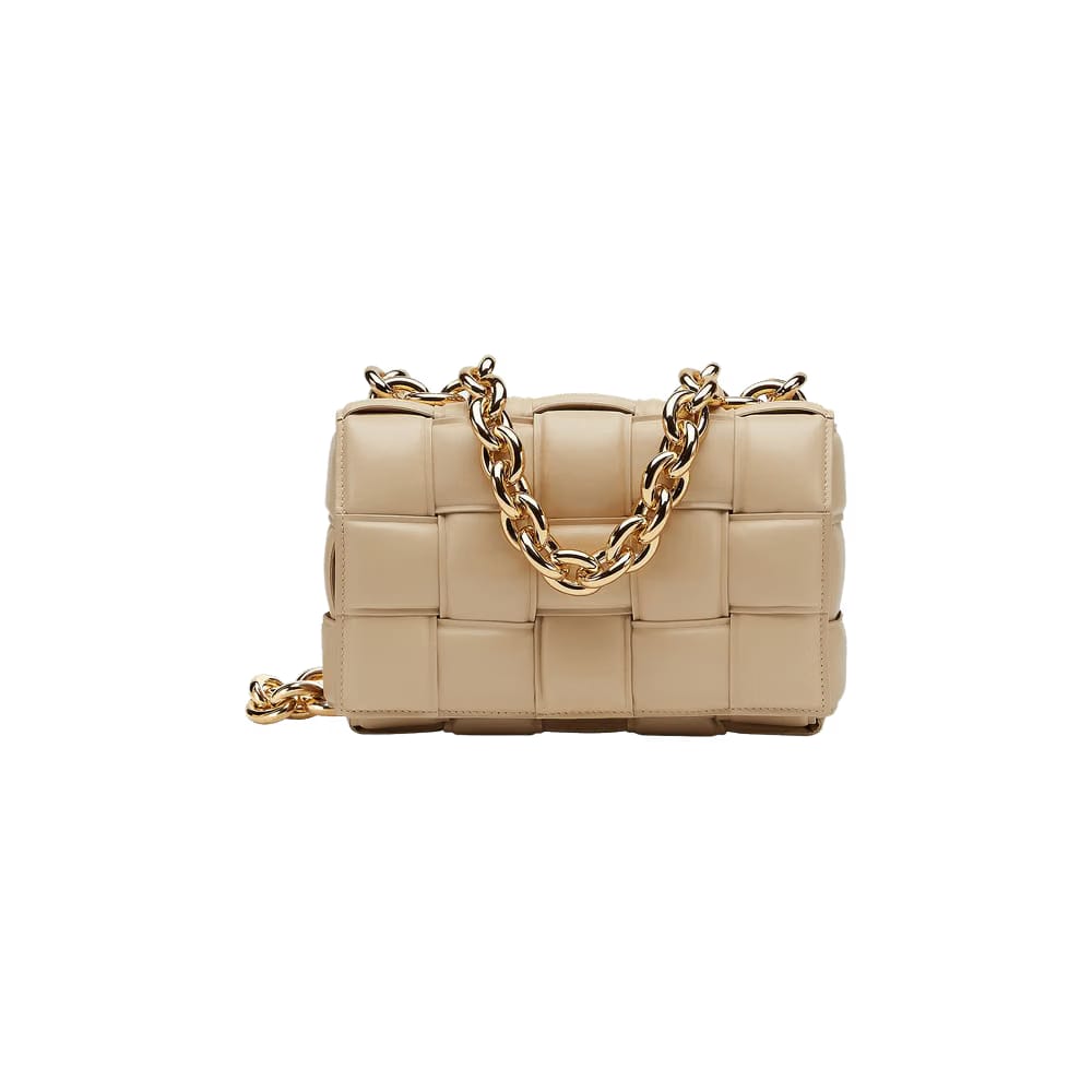 Bottega Veneta Chain Cassette Bag Porridge/Gold