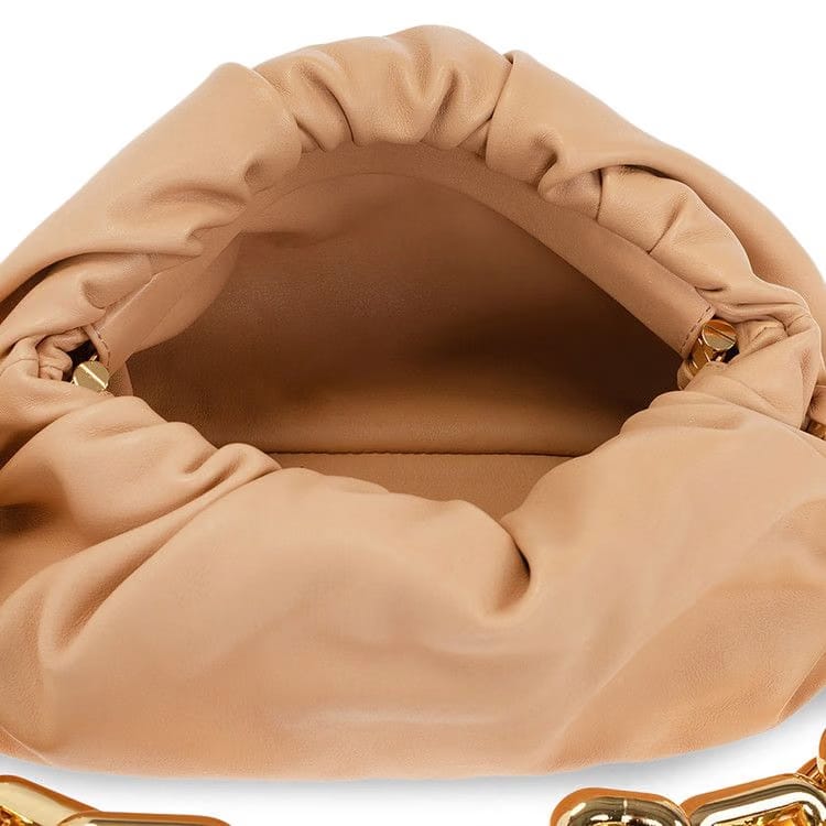 Bottega Veneta Teen Chain Pouch Shoulder Bag Almond/Gold