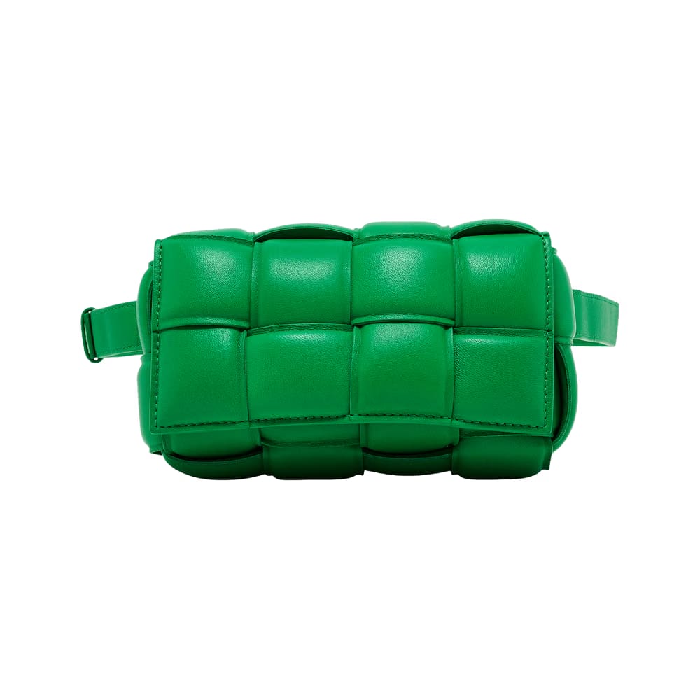Bottega Veneta Padded Cassette Belt Bag Parakeet/Silver