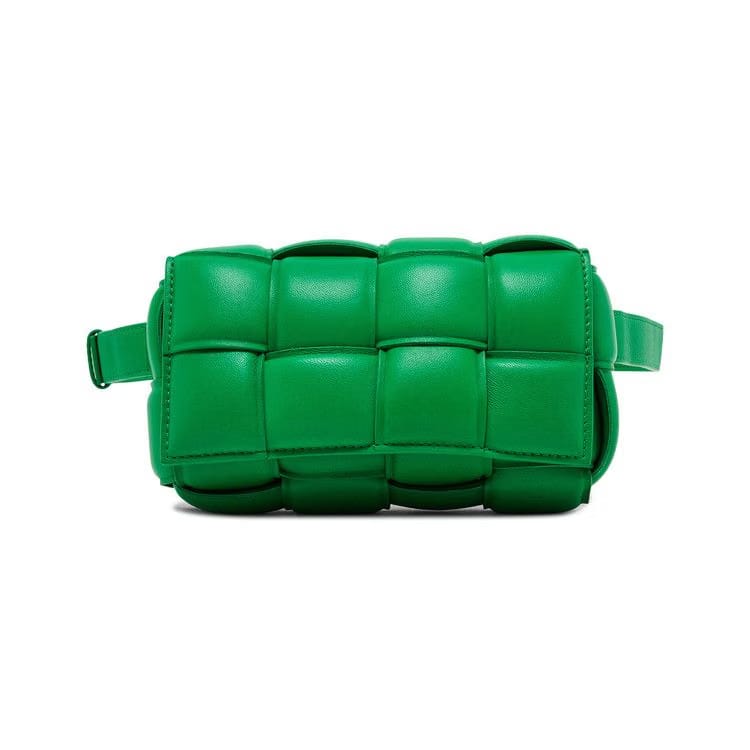 Bottega Veneta Padded Cassette Belt Bag Parakeet/Silver