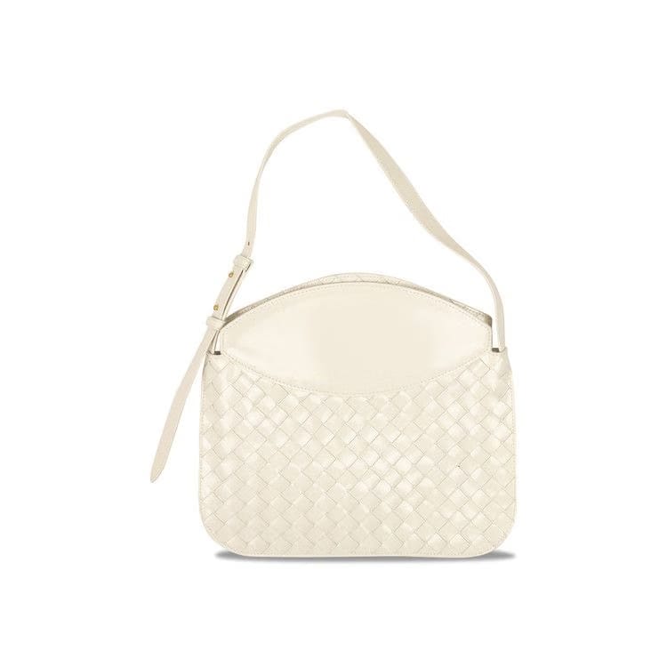 Bottega Veneta Leather Flap Shoulder Bag White