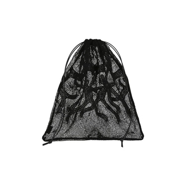 Bottega Veneta Mesh Drawstring Clutches Black/Gold