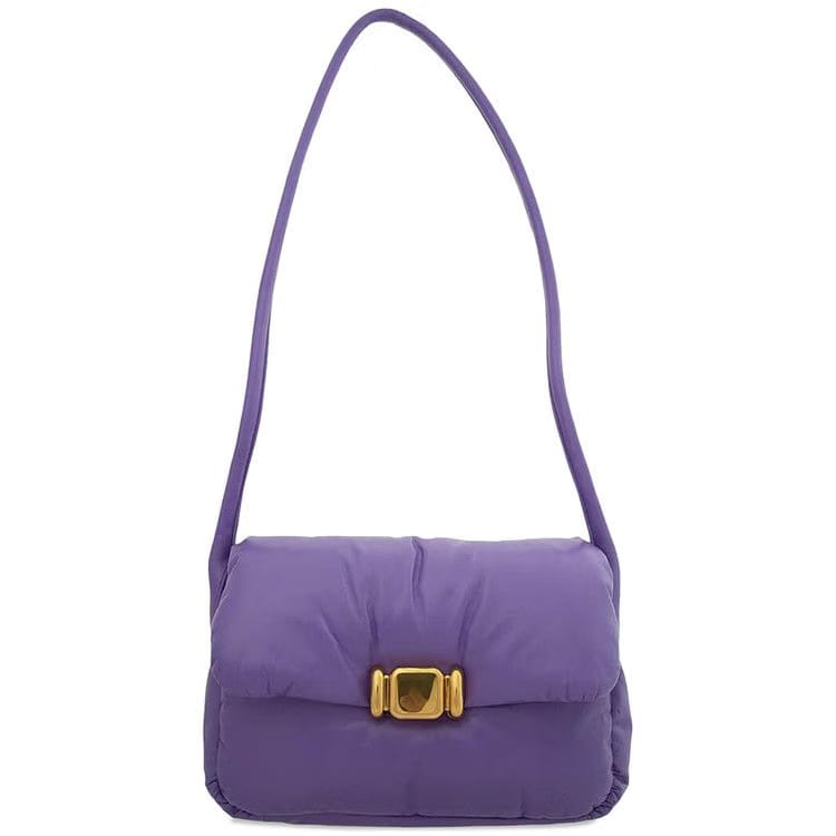 Bottega Veneta Pad Crossbody Bag Purple/Brass