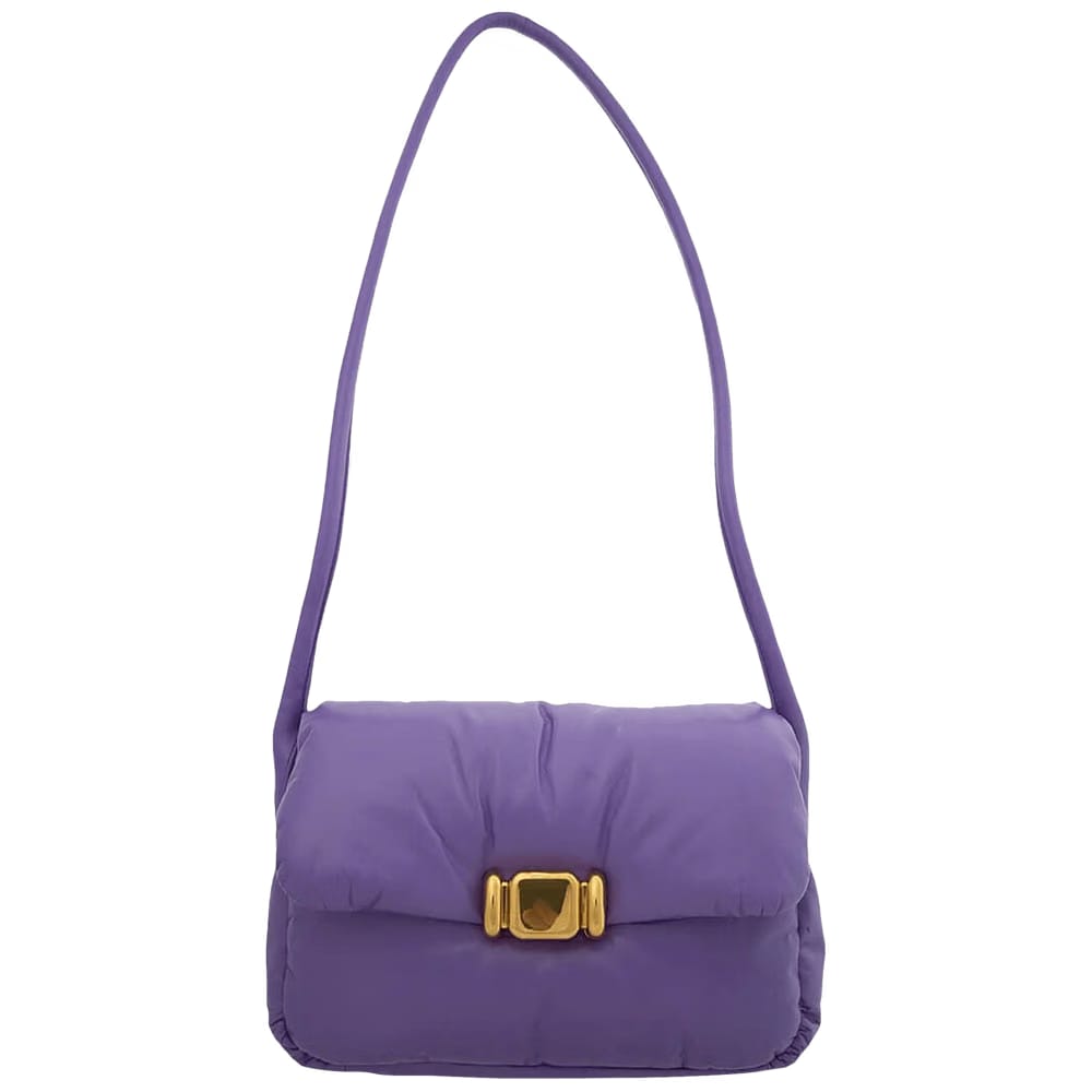 Bottega Veneta Pad Crossbody Bag Purple/Brass