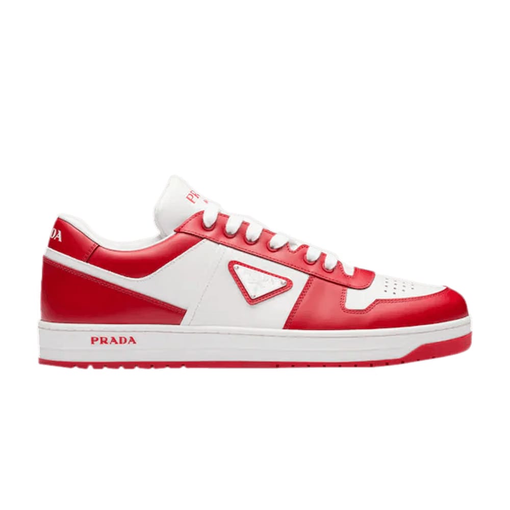 Prada Downtown Leather White Lacquer Red