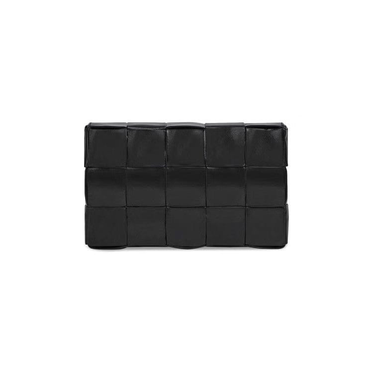 Bottega Veneta Intreccio Leather Cassette Bag Black/Silver
