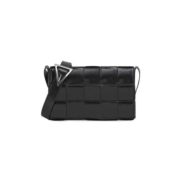 Bottega Veneta Intreccio Leather Cassette Bag Black/Silver