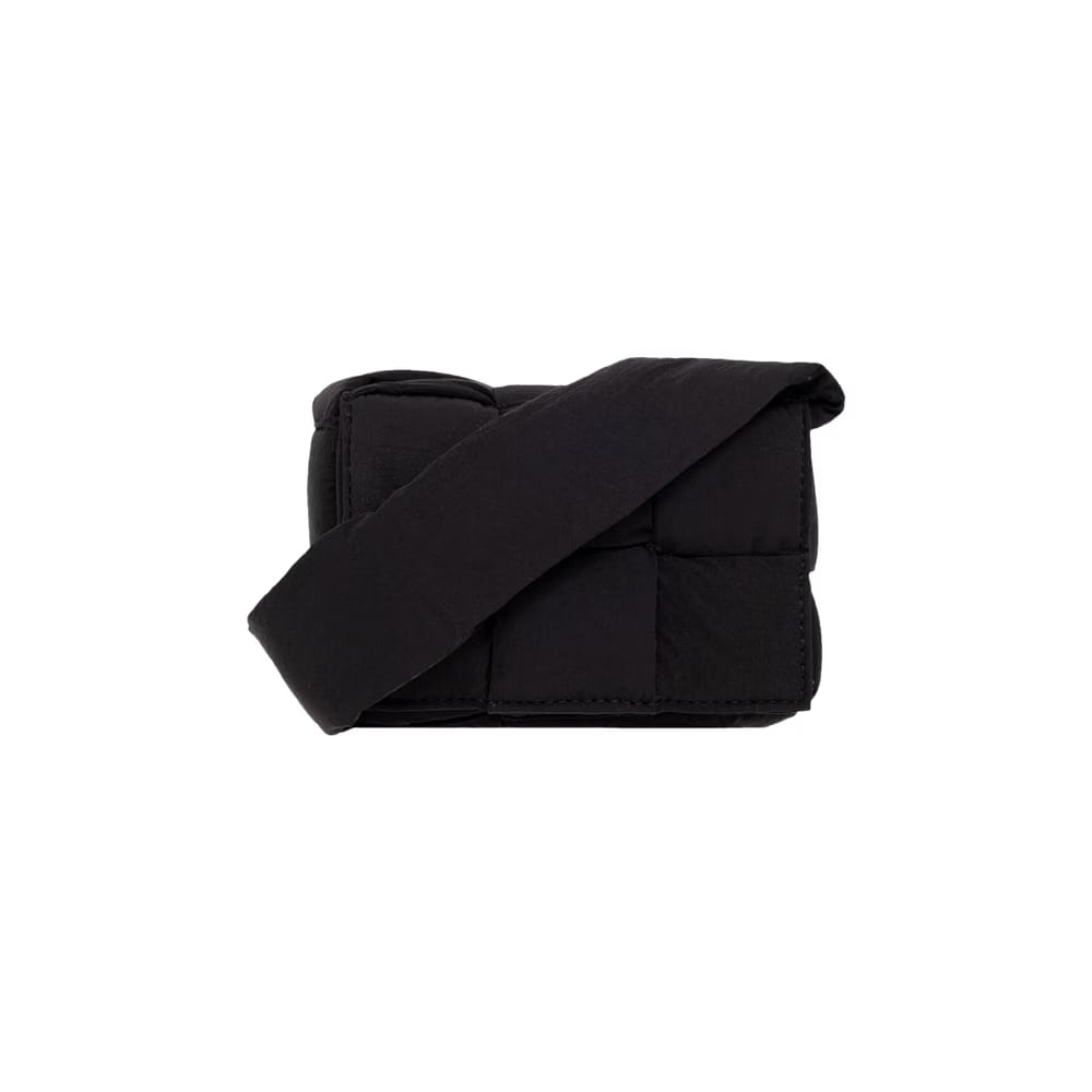 Bottega Veneta Padded Tech Mini Cassette Shoulder Bag Black/Silver