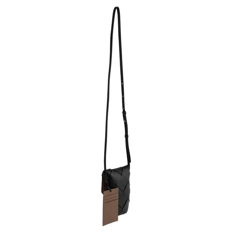 Bottega Veneta Diago Vertical Leather Phone Pouch Black