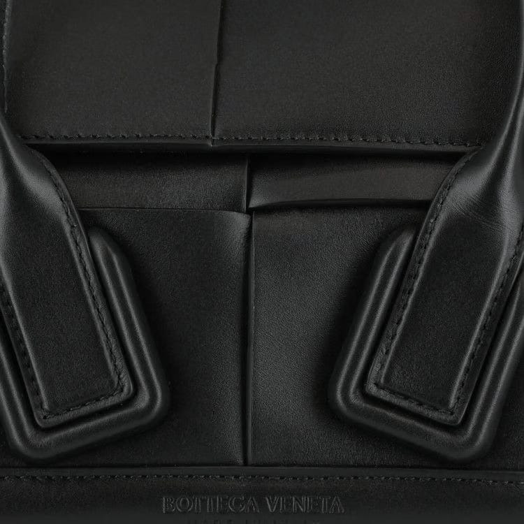Bottega Veneta Arco 33 Mini Grainy Leather Top Handle Bag Black/Silver