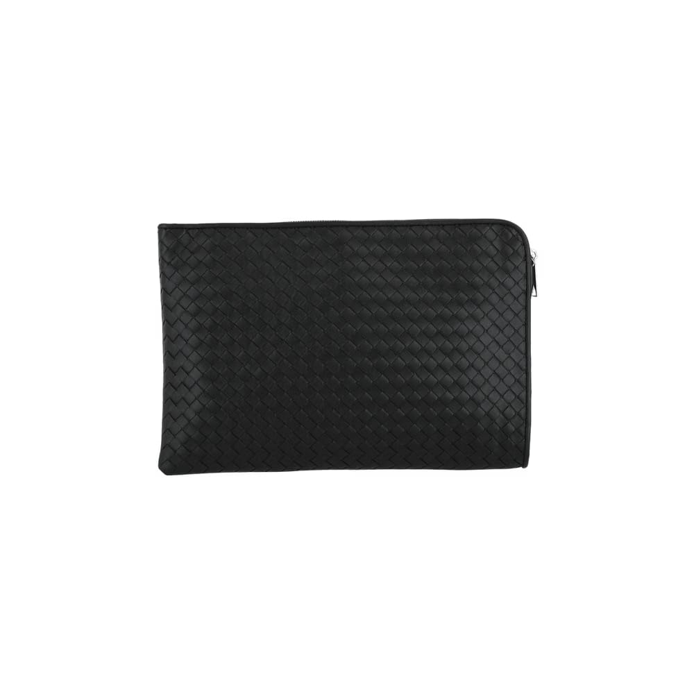 Bottega Veneta Intrecciato Document Pouch Black/Silver