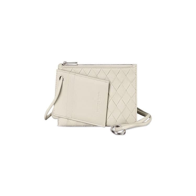 Bottega Veneta Crossbody Double Pouch Bag Grey