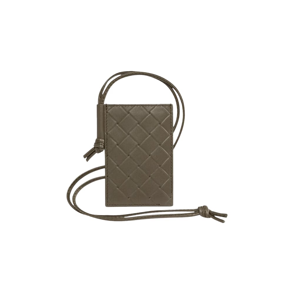 Bottega Veneta Intrecciato Stamp Badge Holder Cypress/Silver