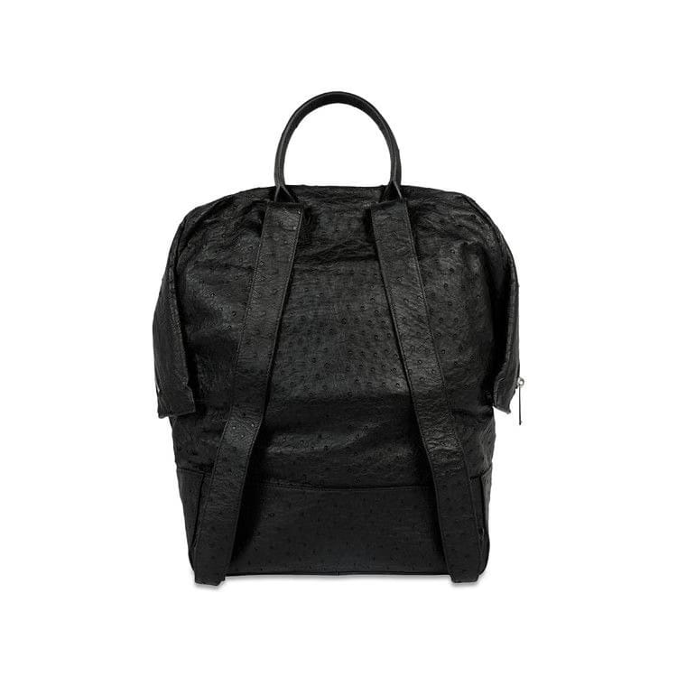 Bottega Veneta Ostrich Leather Outlet Backpack Black