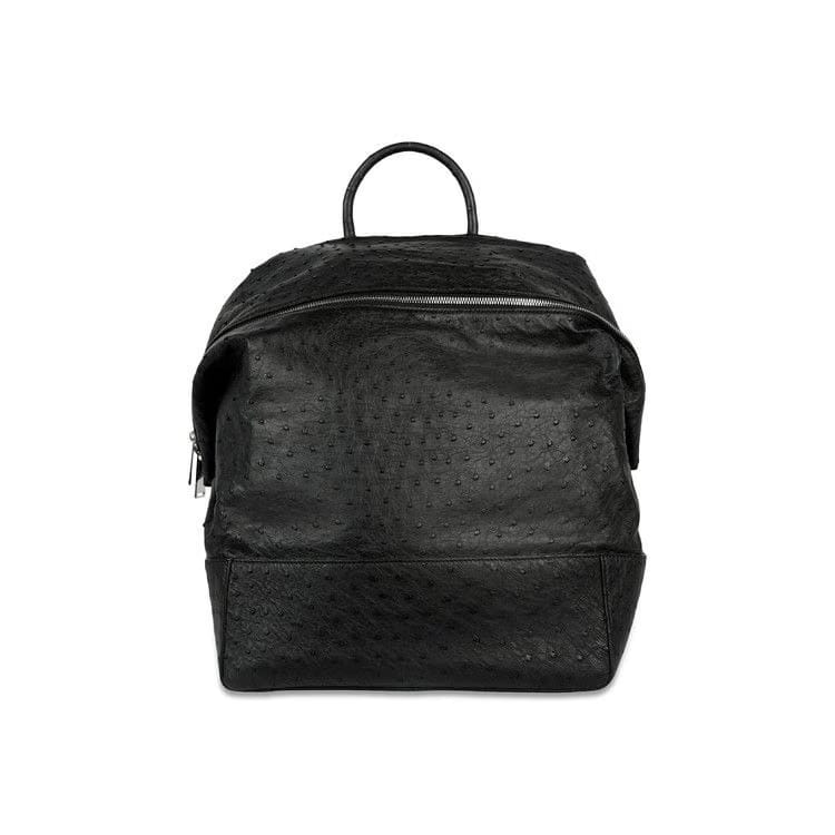 Bottega Veneta Ostrich Leather Outlet Backpack Black