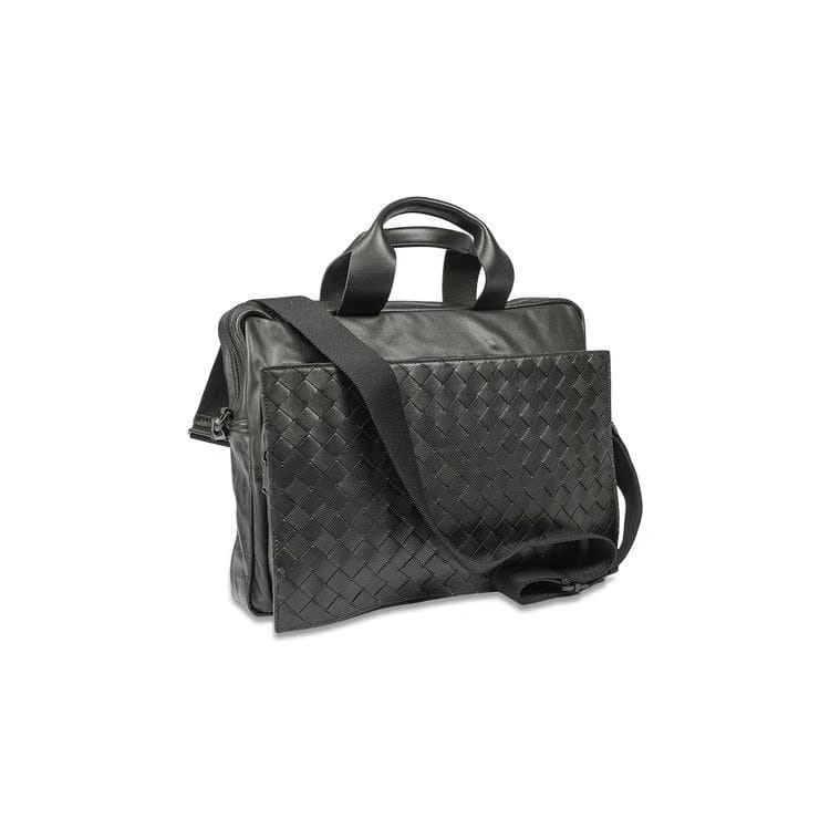 Bottega Veneta Intrecciato Ultra Light Leather Briefcase Black