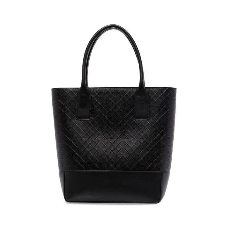 Bottega Veneta Intrecciato Embossed Leather Tote Bag Black