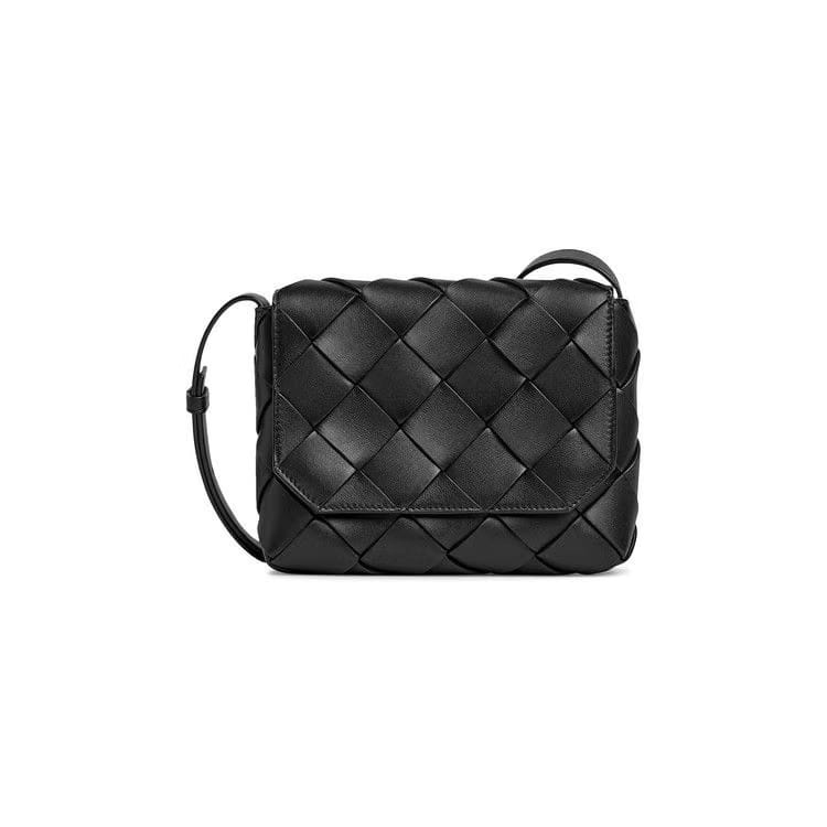 Bottega Veneta Diago Leather Crossbody Bag Black/Silver