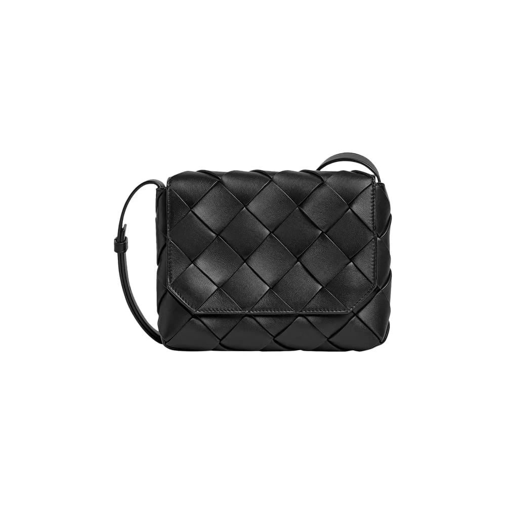 Bottega Veneta Diago Leather Crossbody Bag Black/Silver