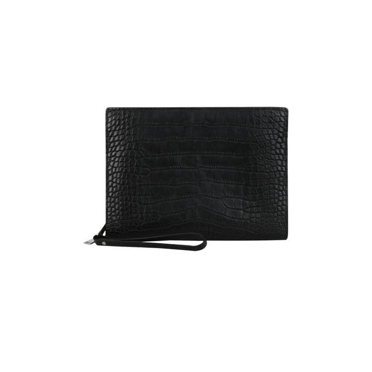 Bottega Veneta Alligator Leather Clutch Black