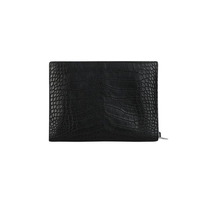 Bottega Veneta Alligator Leather Clutch Black