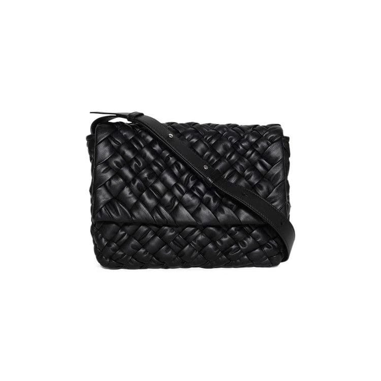 Bottega Veneta Rumple Messenger Bag Black/Silver