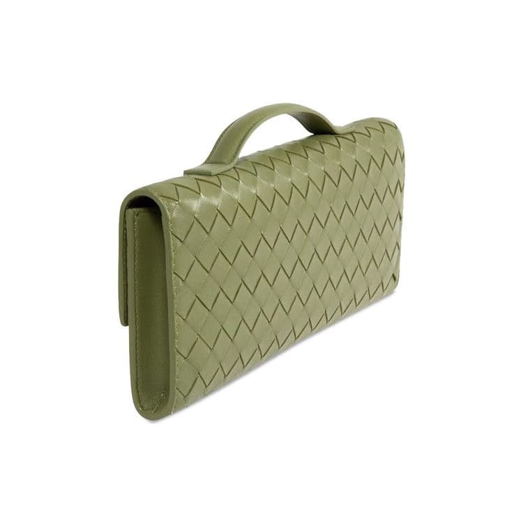 Bottega Veneta Andiamo Long Clutch Matcha/Muse Brass