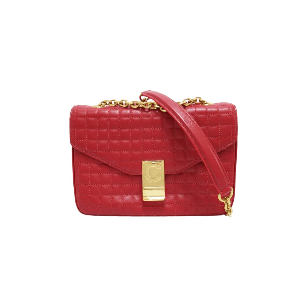 CELINE Medium Quilted Crossbody Bag Red