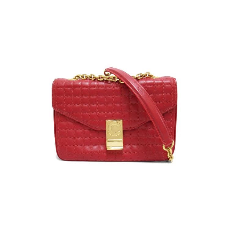 CELINE Medium Quilted Crossbody Bag Red