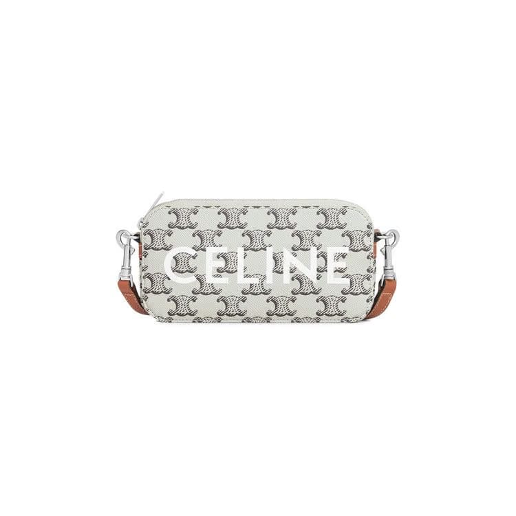 CELINE Triomphe Clutches Tan/Ecru