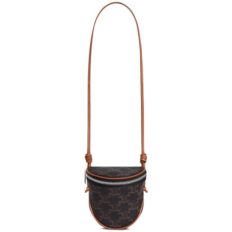 CELINE Small Zipped Purse Tan