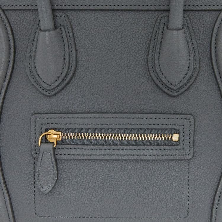 CELINE Nano Luggage Bag In Baby Drummed Calfskin Kohl