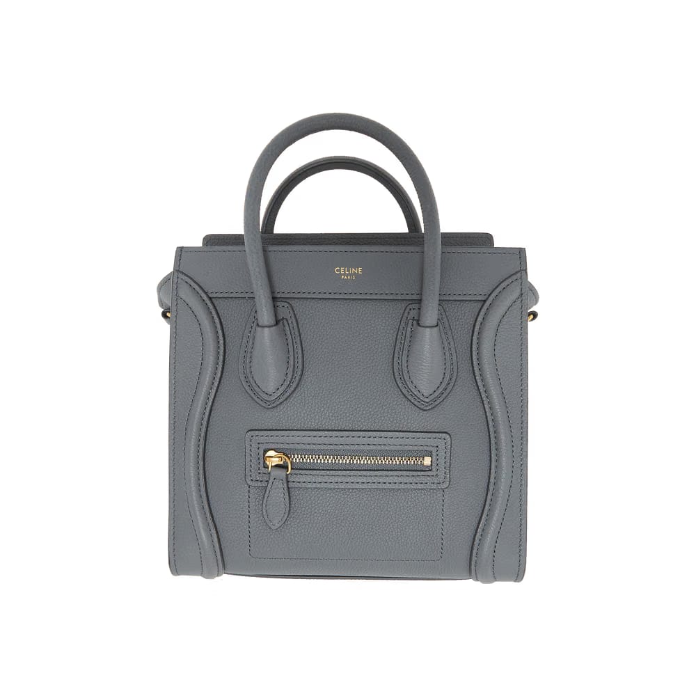 CELINE Nano Luggage Bag In Baby Drummed Calfskin Kohl