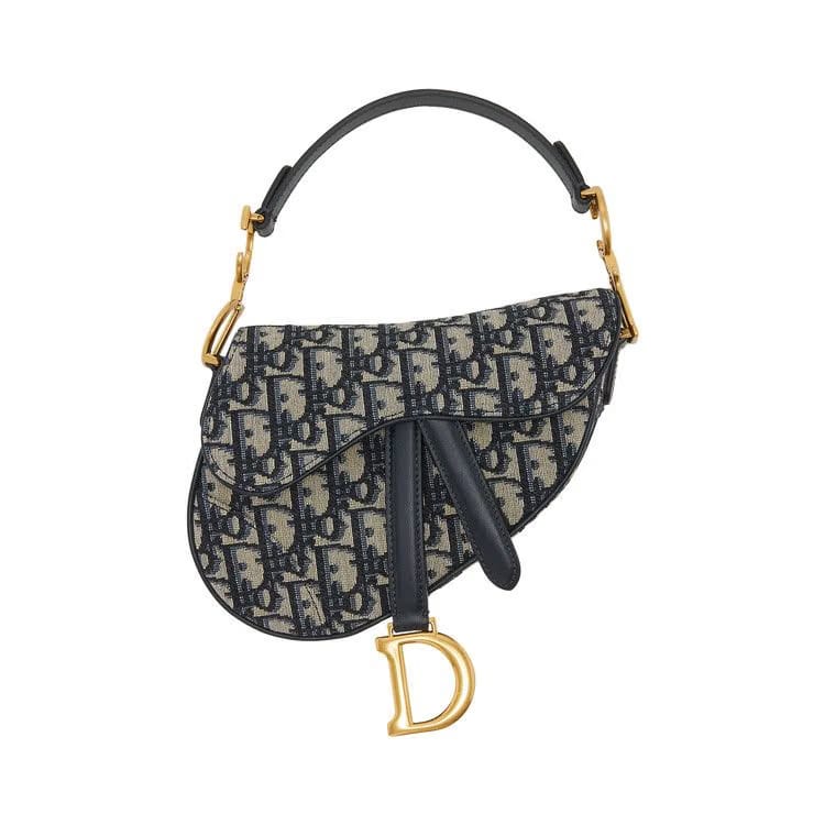 Dior Mini Saddle Bag Blue Dior Oblique Jacquard