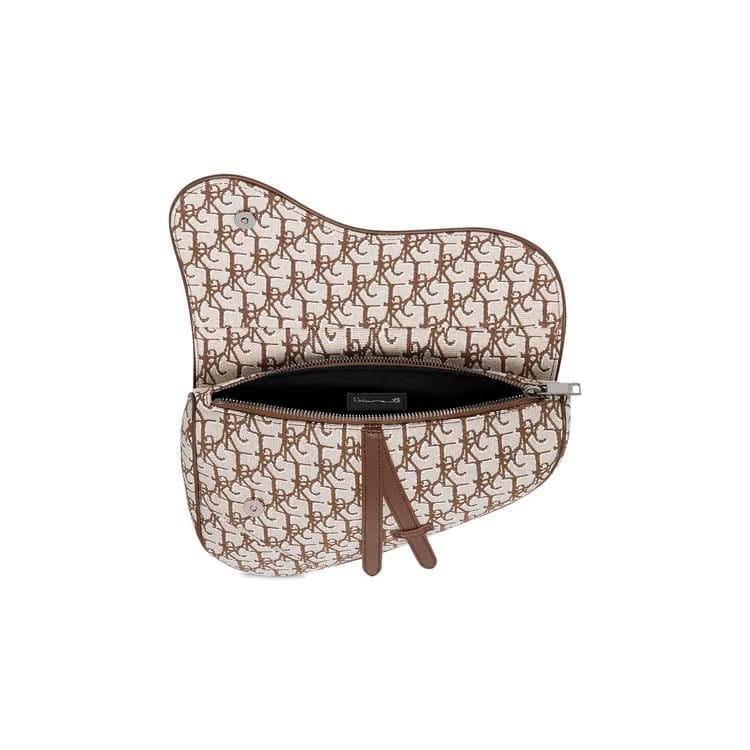 Dior x Cactus Jack Oblique Jacquard Saddle Bag Coffee