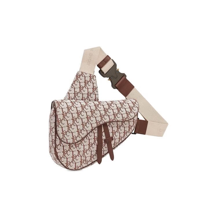 Dior x Cactus Jack Oblique Jacquard Saddle Bag Coffee