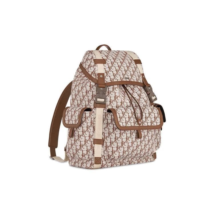 Dior x Cactus Jack Oblique Jacquard Hit The Road Backpack Coffee