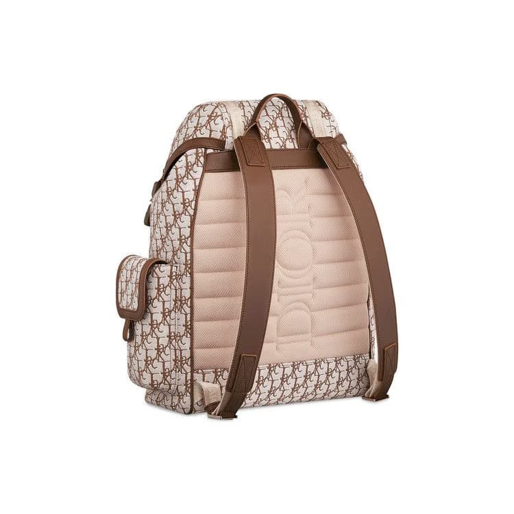 Dior x Cactus Jack Oblique Jacquard Hit The Road Backpack Coffee