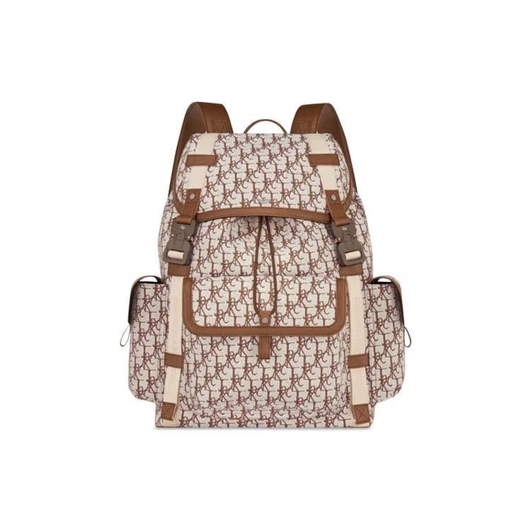 Dior x Cactus Jack Oblique Jacquard Hit The Road Backpack Coffee