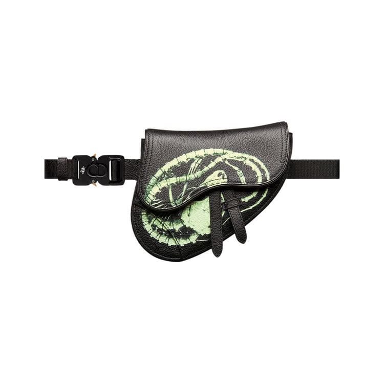Dior x Cactus Jack Phosphorescent Motif Mini Saddle Bag Black
