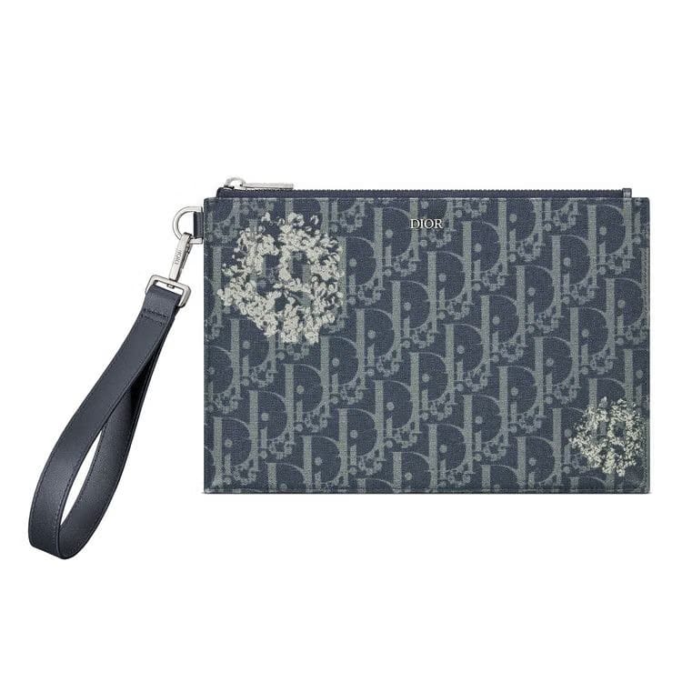 Dior x Denim Tears A5 Pouch Blue