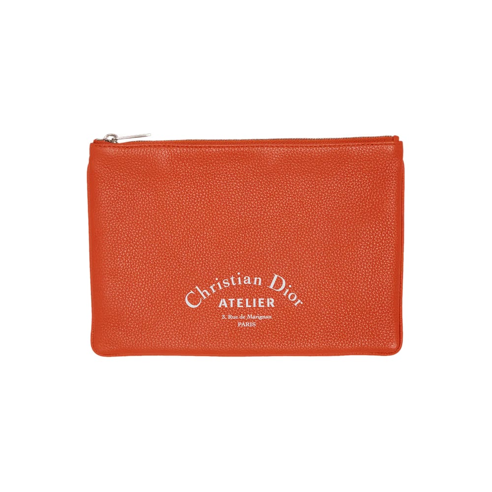 Dior Small Leather Zip-Pouch Orange