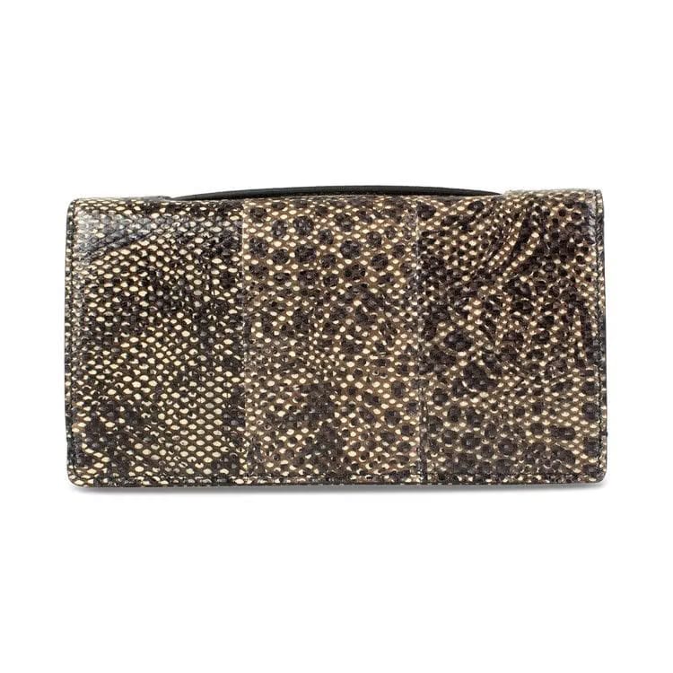 Dior Leather Embellished Pouchette Clutch Snakeskin