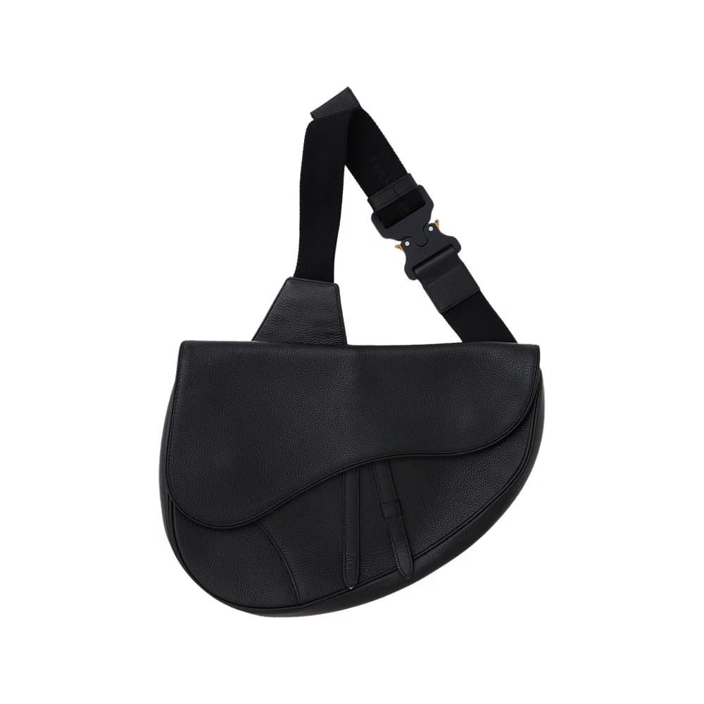 Dior Leather Saddle Bag Black