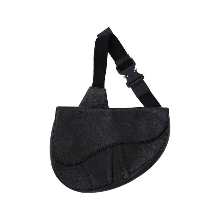 Dior Leather Saddle Bag Black