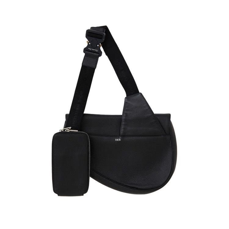 Dior Leather Saddle Bag Black